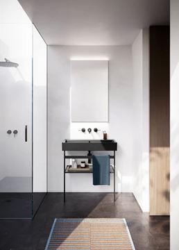 CATALANO PREMIUM umyvadlo 80 cm, s přepadem, Cataglaze+Silver Titanium, matná černá 0220800022 Obrázek - fotka