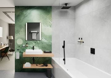 HANSGROHE E sprchové rameno 100 mm, stropní, matná černá 24338670 Obrázek - fotka