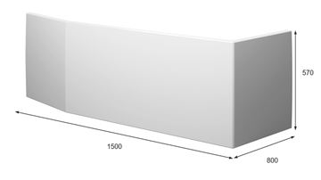RIHO DELTA čelní panel k vaně 150x80 cm 209275 Technický nákres