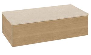 VILLEROY & BOCH ANTAO nízká skříňka 100x26,8x50 cm, 1 zásuvka, s osvětlením, Honey Oak