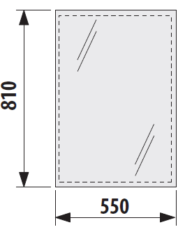 JIKA CLEAR zrcadlo 55x81 cm H4557111731441 Technický nákres