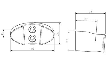 CONCEPT 100 nástěnný držák ruční sprchy, chrom PA01122/CO Technický nákres