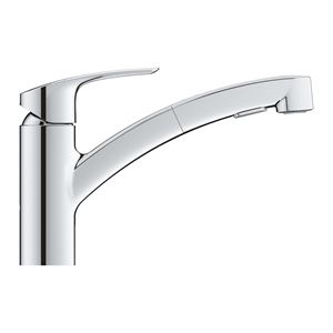 GROHE EUROSMART dřezová baterie, s vytahovací sprškou, sklopná pod okno, chrom