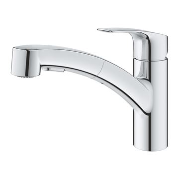 GROHE EUROSMART dřezová baterie, s vytahovací sprškou, sklopná pod okno, chrom 1012320000 Obrázek - fotka