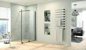 CONCEPT INTENSA sprchové dveře 100x200 cm, posuvné, levé, černá/sklo čiré