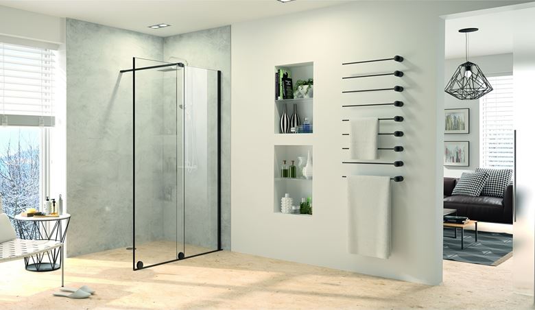 CONCEPT INTENSA sprchové dveře 120x200 cm, posuvné, levé, černá/sklo čiré XT2103.123.322.881 Obrázek - Hlavní obrázek