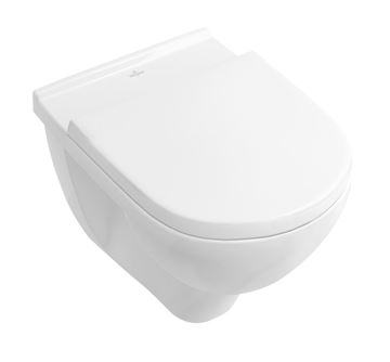 VILLEROY & BOCH O.NOVO závěsné WC s montážním prvkem ViConnect, Rimless splachování, SoftClose sedátko, bílé tlačítko 5660D301 Obrázek - fotka