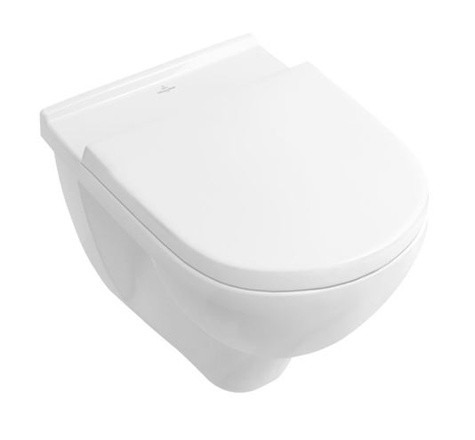 VILLEROY & BOCH O.NOVO závěsné WC s montážním prvkem ViConnect, Rimless splachování, SoftClose sedátko, bílé tlačítko 5660D301 Obrázek - fotka