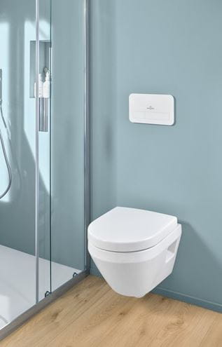 VILLEROY & BOCH O.NOVO závěsné WC s montážním prvkem ViConnect, Rimless splachování, SoftClose sedátko, bílé tlačítko 5660D301 Obrázek - fotka