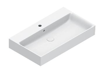 CATALANO PREMIUM umyvadlo 80 cm, s otvorem pro baterii a přepadem, Cataglaze+Silver Titanium