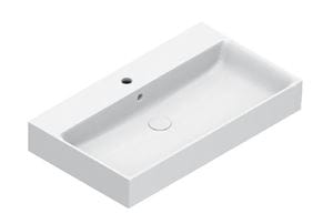 CATALANO PREMIUM umyvadlo 80 cm, s otvorem pro baterii a přepadem, Cataglaze+Silver Titanium