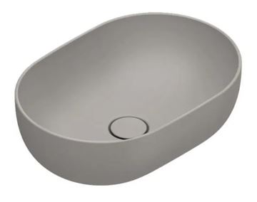 CATALANO SFERA umyvadlová mísa 50 cm, bez přepadu, Cataglaze+Silver Titanium, tortora matt