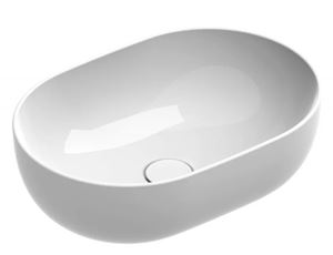 CATALANO SFERA umyvadlová mísa 50 cm, bez přepadu, Cataglaze+Silver Titanium, lesklá bílá