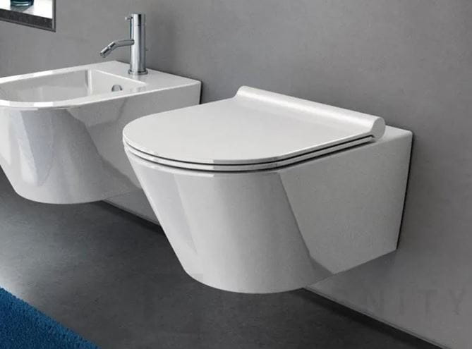CATALANO ZERO závěsné WC, Silentech splachování, Cataglaze+Silver Titanium, lesklá bílá  0111550001 Obrázek - fotka