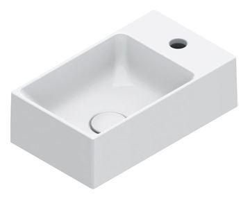 CATALANO PREMIUM umývátko 40 cm, s otvorem pro baterii, bez přepadu, Cataglaze+Silver Titanium