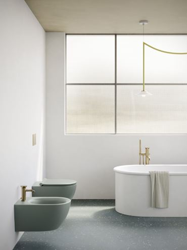 CATALANO SFERA závěsné WC, Silentech splachování, Cataglaze+Silver Titanium, acqua matt 0511750028 Obrázek - fotka