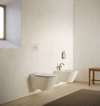 CATALANO ZERO závěsné WC, Silentech splachování, Cataglaze+Silver Titanium, matná bílá  0111550021 Obrázek - fotka