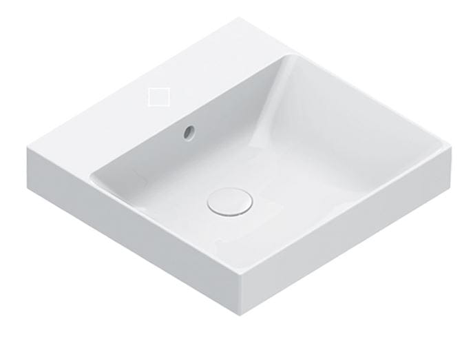 CATALANO ZERO umyvadlo 50 cm, s přepadem, Cataglaze+Silver Titanium, lesklá bílá 0120500001 Obrázek - Hlavní obrázek