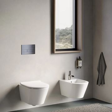 CATALANO ZERO závěsné WC, Silentech splachování, Cataglaze+Silver Titanium, lesklá bílá  0111500001 Obrázek - fotka