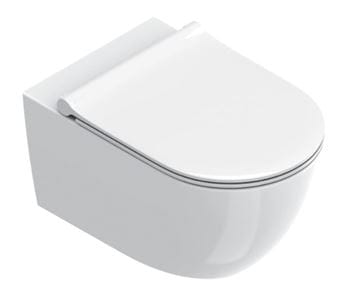 CATALANO SFERA závěsné WC, se SoftClose sedátkem, Silentech splachování, Cataglaze+Silver Titanium, lesklá bílá 