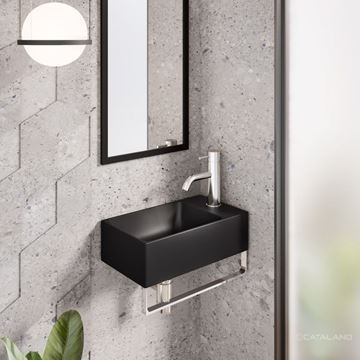 CATALANO PREMIUM umývátko 40 cm, bez přepadu, Cataglaze+Silver Titanium, matná černá 0220410022 Obrázek - fotka