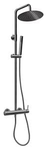 NOVASERVIS FERRO CIRICULUS sprchový set s baterií, horní sprcha, ruční sprcha, tyč, hadice, gun metal