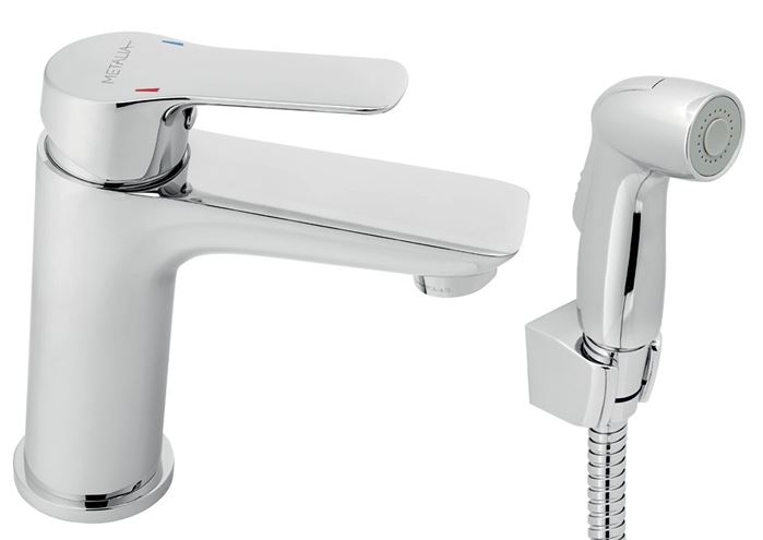 NOVASERVIS METALIA 54 umyvadlová stojánková baterie, s bidetovou sprškou, Eco, chrom 54015,0 Obrázek - Hlavní obrázek