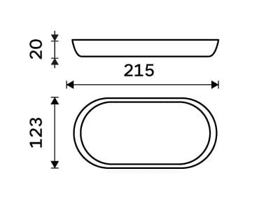 NIMCO ABU podnos 215 mm, akáciové dřevo AB 70 Technický nákres