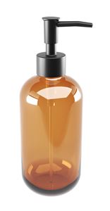 NIMCO ABU dávkovač tekutého mýdla 370 ml, sklo, hnědá/matná černá