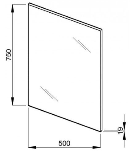JIKA LYRA zrcadlo 50x75 cm, reverzibilní H4531910383041 Technický nákres