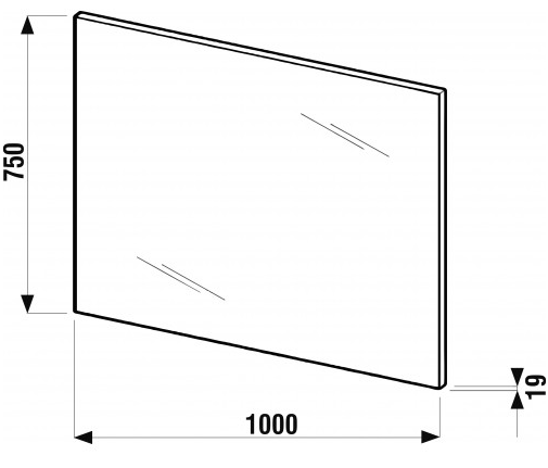 JIKA CUBE zrcadlo 100x75 cm, reverzibilní H4555560393041 Technický nákres