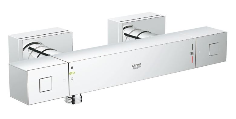 GROHE GROHTHERM CUBE sprchová nástěnná termostatická baterie, Water Saving, chrom 34488000 Obrázek - Hlavní obrázek