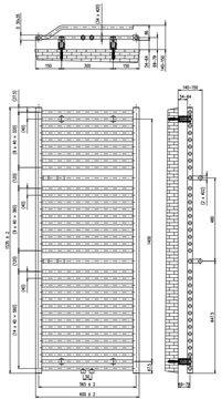 CONCEPT 200 WAVE koupelnový radiátor 600/1535, středové připojení, pískovec struktura S13 DAVS15350600SM725006 Technický nákres