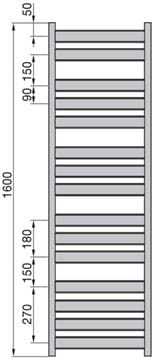 ZEHNDER ZETA koupelnový radiátor 1600/500, boční připojení, bílá RAL9016 ZET-160-050 Obrázek - fotka