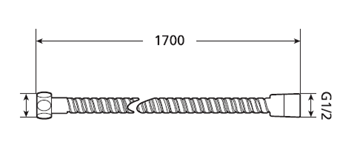 JIKA RIO sprchová hadice 1700 mm, Anti-twist, nerez H3621R00042701 Technický nákres