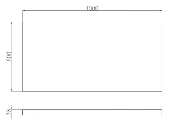 CONCEPT 100 deska pod umyvadlo 100x50x3,8 cm, dub mahorn 700058 Technický nákres