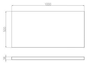 CONCEPT 100 deska pod umyvadlo 100x50x3,8 cm, dub mahorn 700058 Technický nákres
