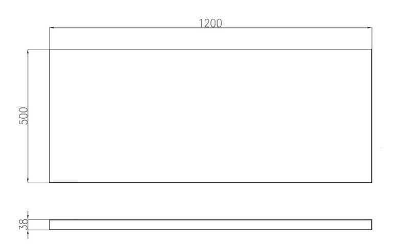 CONCEPT 100 deska pod umyvadlo 120x50x3,8 cm, dub mahorn 700089 Technický nákres