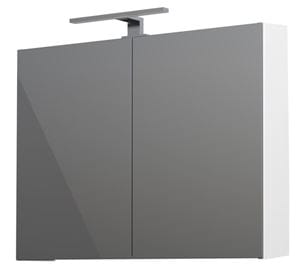 CONCEPT 250 zrcadlová skříňka 80x60x16 cm, osvětlení, s vypínačem a el. zásuvkou, lesklá bílá