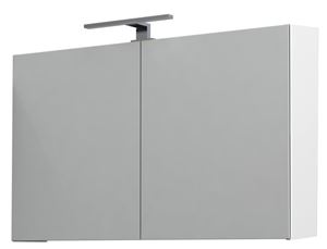 CONCEPT 250 zrcadlová skříňka 100x60x16 cm, osvětlení, s vypínačem a el. zásuvkou, lesklá bílá