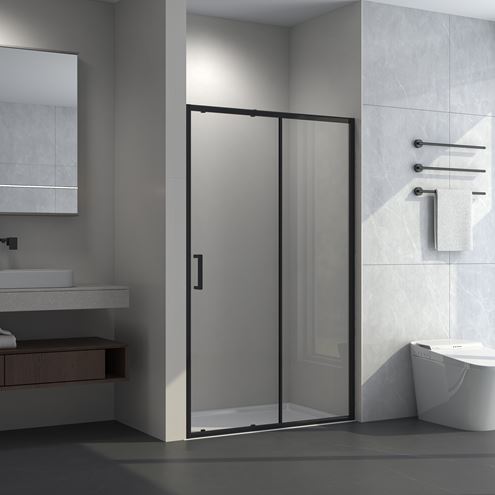 EASY+ sprchové dveře 110x195 cm, posuvné, matná černá/sklo transparent EASDS110CMTR Obrázek - fotka