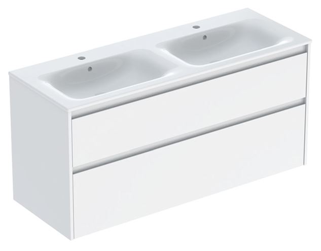 CONCEPT STYLE skříňka s dvojumyvadlem 130x48x62,1 cm, 2 zásuvky, lesklá bílá 504.141.01.1 Obrázek - Hlavní obrázek