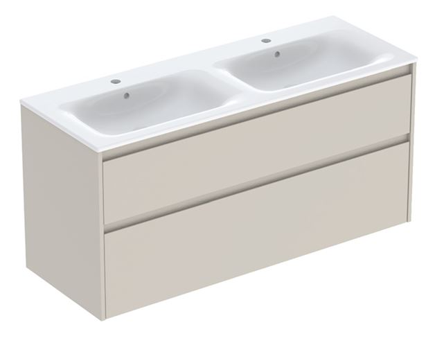 CONCEPT STYLE skříňka s dvojumyvadlem 130x48x62,1 cm, 2 zásuvky, matná pískově šedá 504.141.DB.1 Obrázek - Hlavní obrázek