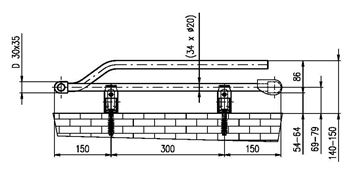 CONCEPT 200 WAVE koupelnový radiátor 1535/600, elektrický, topná tyč s regulátorem, černá perla S22 DAVS15350600MK855013 Technický nákres