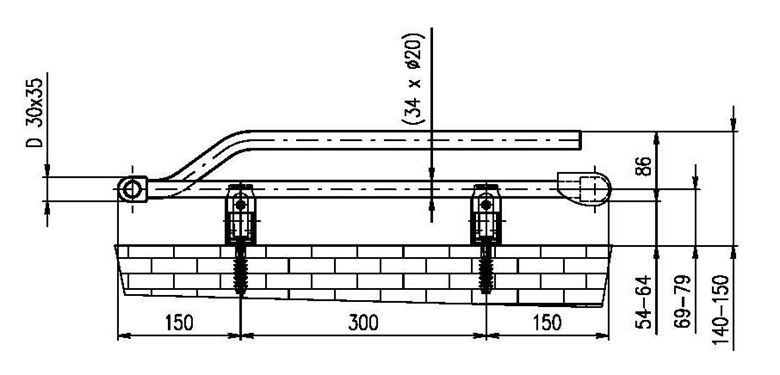 CONCEPT 200 WAVE koupelnový radiátor 1535/600, elektrický, topná tyč s regulátorem, černá RAL9005 DAVS15350600MK195013 Technický nákres