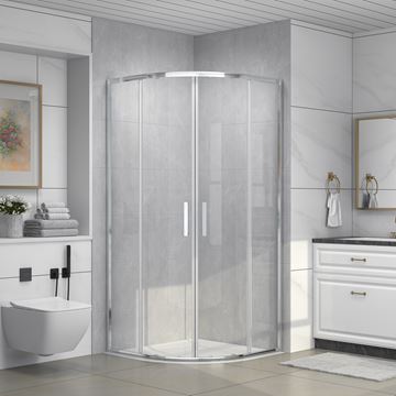 EASY sprchový kout 90x90 cm, R550, posuvné dveře, bright alu/transparent EASKS55090BATR Obrázek - fotka