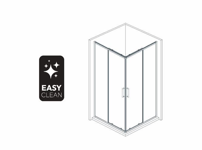 EASY+ sprchový kout 80x80 cm, rohový vstup, posuvné dveře, matná černá/sklo čiré EASKSR080CMTR Obrázek - fotka