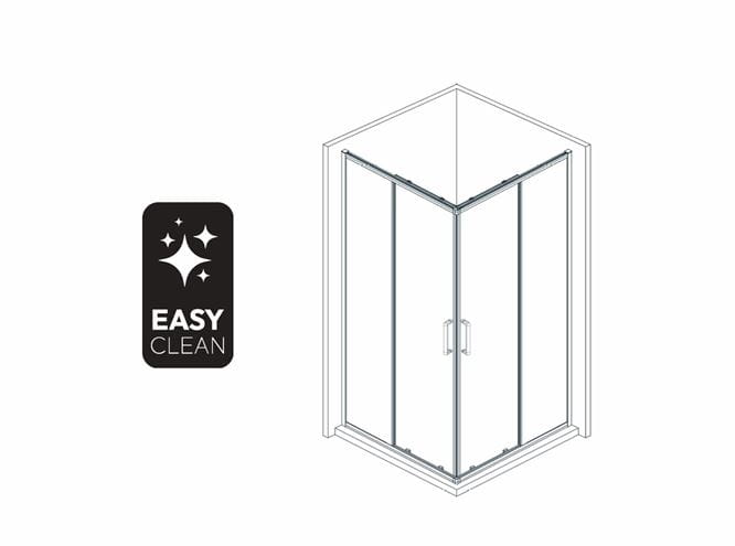 EASY+ sprchový kout 100x100 cm, rohový vstup, posuvné dveře, matná černá/sklo čiré EASKSR100CMTR Obrázek - fotka