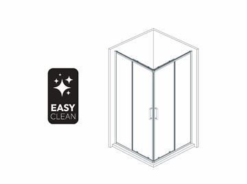 EASY+ sprchový kout 90x90 cm, rohový vstup, posuvné dveře, gun metal/sklo čiré EASKSR090GMTR Obrázek - fotka