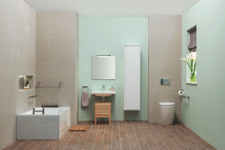 IDEAL STANDARD CONNECT AIR vysoká skříňka 40x30x160 cm, 1 dvířka, matná bílá/lesklá bílá E0832B2 Obrázek - fotka
